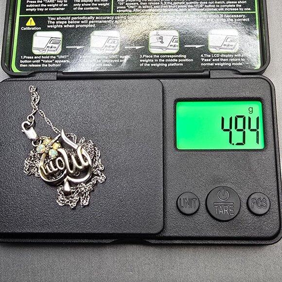 VTG Alwand Vahan Sterling Silver Opal Diamond Pendant Necklace 18" Mixed Metal - Picture 9 of 11